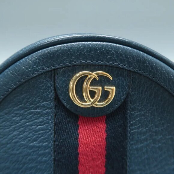 100% Authentic GUCCI Ophidia Blue Canvas Backpack 714-103024 - Picture 8 of 12